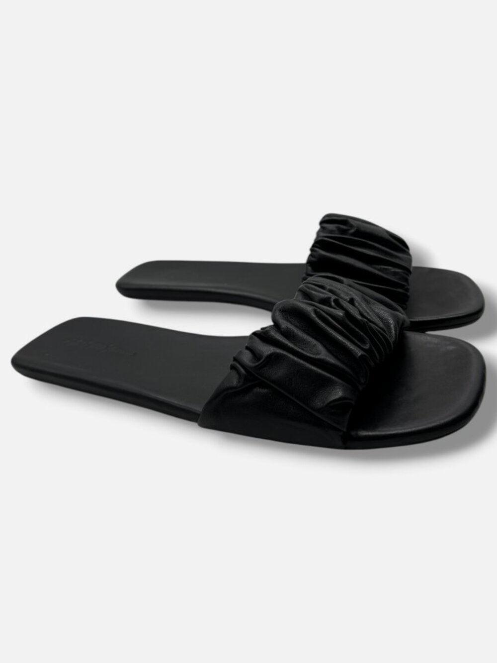 Saks Fifth Avenue Women's Black Slip On Flats Sandal Size 39.5